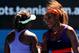 Sloane Stephens (left) and Serena Williams after their 2013 Australian Open match