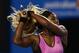 Serena Williams during her first-round match at the 2014 Australian Open.