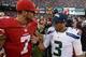 San Francisco's Colin Kaepernick and Seattle's Russell Wilson will meet for the third time this season on Sunday.