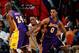 Kobe Bryant and Nick Young of the L.A. Lakers