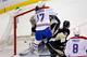 Montreal Canadiens forward Rene Bourque scores against the Pittsburgh Penguins.