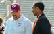 Virginia Tech defensive coordinator Bud Foster with potential future linebacker Raymon Minor