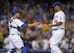 Federowicz congratulates Kenley Jansen after a save in 2013.