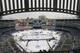 The rink on display at Yankee Stadium.