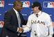 Jarrod Saltalamacchia, right, was the Marlins' biggest offseason move.