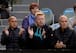 Boris Becker and members of Novak Djokovic's team.