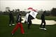 Weather conditions were blustery and cold on Saturday at the AT&T Pebble Beach National Pro-Am