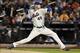 Zack Wheeler pitching against the San Francisco Giants.