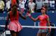 Serena Williams and Li Na prepare to shake hands after semifinal match at 2013 U.S. Open.