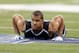 UCLA linebacker Anthony Barr runs a drill at the NFL football scouting combine in Indianapolis, Monday, Feb. 24, 2014. (AP Photo/Michael Conroy)