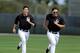 Christian Yelich and Jake Marisnick, right, created plenty of buzz as prospects in spring training last year. What Marlins prospects are generating some buzz in spring training right now?