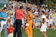 Rory McIlroy (in blue) won the Wells Fargo Championship in 2010. Rickie Fowler (in orange) won there in 2012.