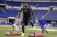 Missouri DE Kony Ealy competes at the combine.