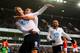 Sweet relief for Soldado: The Tottenham striker is congratulated by his teammates after scoring what proved to be the winner against Cardiff.