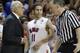 SMU's Nic Moore with head coach Larry Brown.