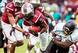 Sharrod Golightly (No. 9) emerged as a starter at the spur linebacker spot for the Gamecocks.