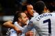 Soldado's teammates were just as delighted as him when he scored against Cardiff.