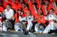 The McLaren team celebrates its victory at the 2012 Australian Grand Prix.