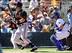 Brandon Hicks blasts a home run against the Dodgers.