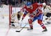 Montreal Canadiens forward Thomas Vanek in front of Boston Bruins goalie Tuukka Rask.