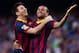 Messi (left) is playing in the hole.
