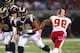 ST. LOUIS, MO - OCTOBER 02: Rodger Saffold #76 of the St. Louis Rams blocks against the Washington Redskins at the Edward Jones Dome on October 2, 2011 in St. Louis, Missouri. The Washington Redskins beat the St. Louis Rams 17-10. (Photo by Dilip Vishwa