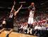 Nic Batum closes out late on LeBron James.