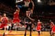 Miami Heat forward Chris Bosh attempts a reverse layup against the Chicago Bulls.
