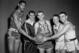 The 1957 Associated Press All-American team included Kansas' Wilt Chamberlain (left) and North Carolina's Lennie Rosenbluth (second from left).
