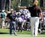 Miguel Angel Jimenez gives a thumbs-up after making a putt Saturday.