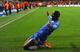 Ba celebrates his goal against Paris St-Germain in the Champions League.
