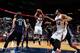 Jeff Teague attempts a pull-up jumper.