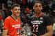 Justin Jackson (left) and Jahlil Okafor (right) sharing the honors as co-MVPs of the McDonald's All-American Game