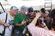 Jeff Gordon posing with fans at Texas in 2014