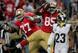 Mike Iupati (left) and Vernon Davis (center) just miss out on the list of best 49ers draft picks since 2004.