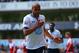 Younes Kaboul celebrates putting his Tottenham Hotspur team 3-1 up against Fulham.