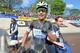 An emotional Niki Terpstra celebrates in the velodrome after winning Paris-Roubaix.