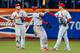 Matt Holliday, Jon Jay and Allen Craig celebrate after a win against the New York Mets.
