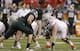Ohio State tackle Jack Mewhort (74, right) started the final 39 straight games of his collegiate career.