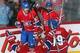 The Montreal Canadiens celebrate a goal.