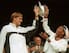 Max Mirnyi and Serena Williams celebrate becoming 1999 Wimbledon mixed doubles champions.
