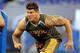 Taylor Lewan is expected to be one of the first offensive linemen selected in the NFL draft.