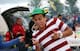 A fan gets an assist from his headgear prior to a 2013 CONCACAF match between Panama and the United States.