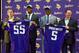General manager Rick Spielman traded back into the first round of the draft for the third straight year.
