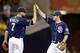 A pair of Padres teammates, Chase Headley (left) and Jedd Gyorko, crack this week's top pickups list.
