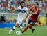 Andrea Pirlo battles Sergio Busquets in the Confederations Cup semifinal.
