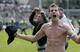 The incredible Jansen celebrates surviving relegation.