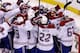 The Montreal Canadiens celebrate their second-round victory over the Boston Bruins.