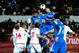 Raphael Varane (left) vies with Ronaldo for the ball.