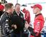 Chip Ganassi (c) seen with his drivers Jamie McMurray (l) and Marino Franchitti at the Rolex 24 Hours of Daytona February 2014.